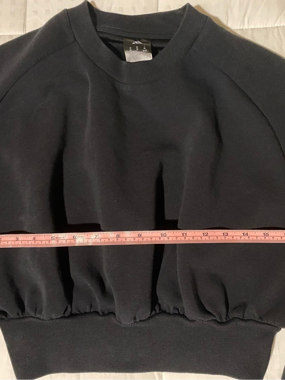 adidas Black Cropped Crewneck Sweatshirt - Picture 4 of 5